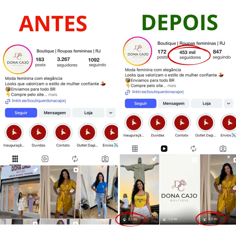 Antes e depois Dona Boutique